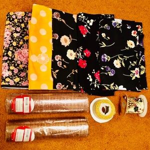 ❤️❤️🌻🌼 Bundle of Fabrics & Wire Mesh Ribbon‼️